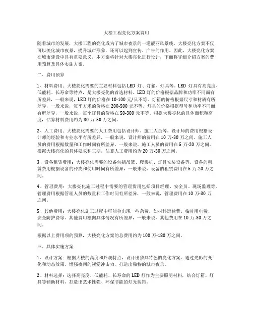 大楼工程亮化方案费用