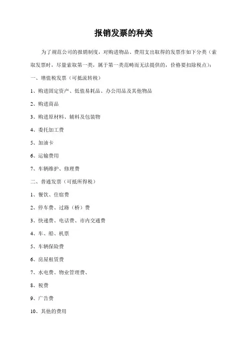 公司发票种类
