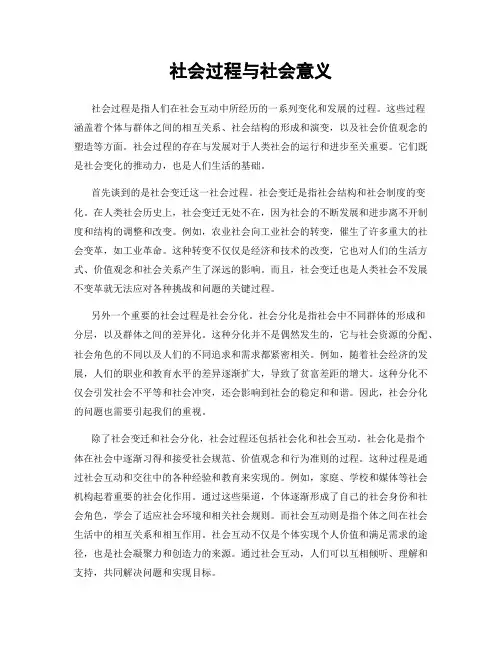社会过程与社会意义