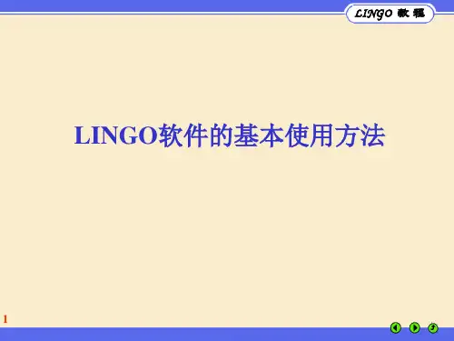LINGO教程(基本语法)精品PPT课件