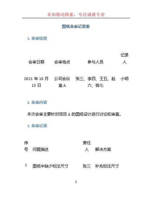 图纸会审记录表