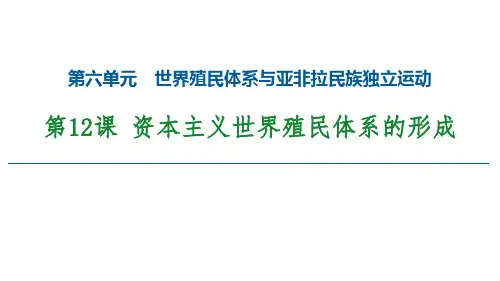 部编版高中历史必修中外历史纲要下册 第6单元 第12课 资本主义世界殖民体系的形成
