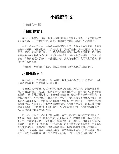 小蜻蜓作文
