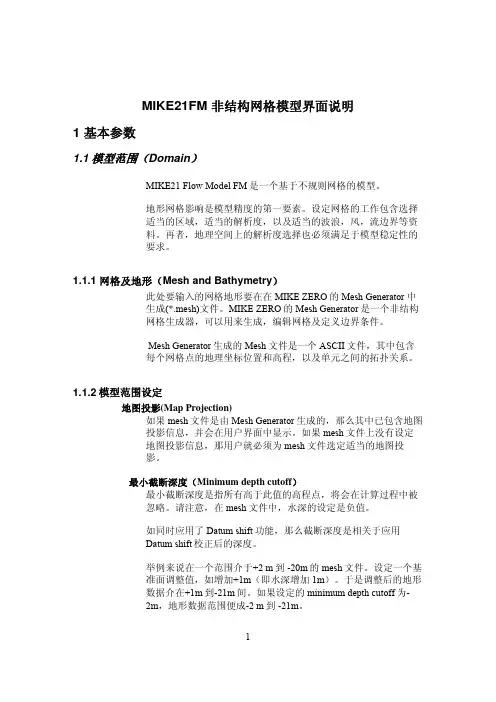 非结构网格模型界面说明