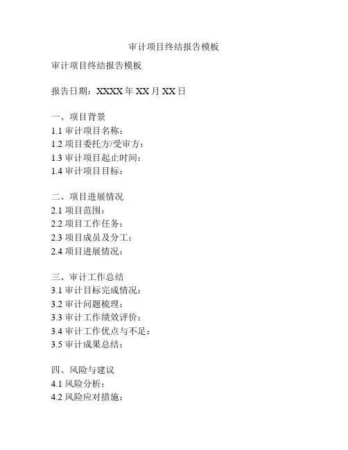 审计项目终结报告模板
