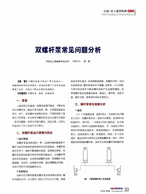 双螺杆泵常见问题分析