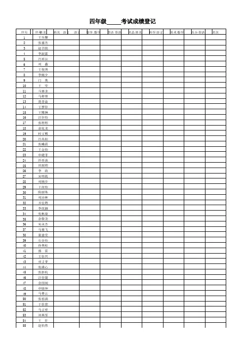 小学教学-4、成绩登记(班主任工作模板)