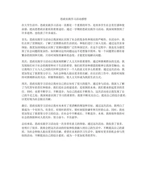 思政实践学习活动感想