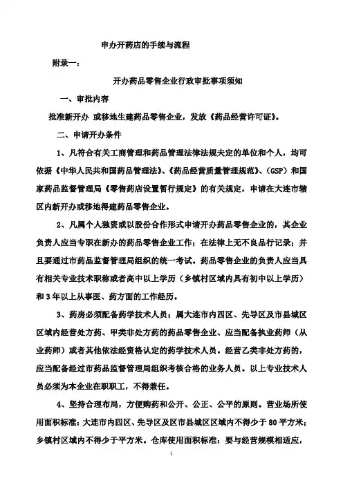 申办开药店的手续与流程