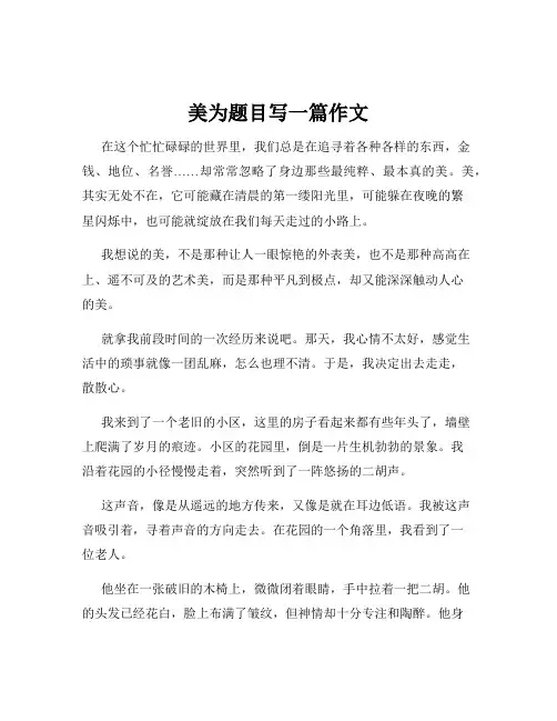 美为题目写一篇作文