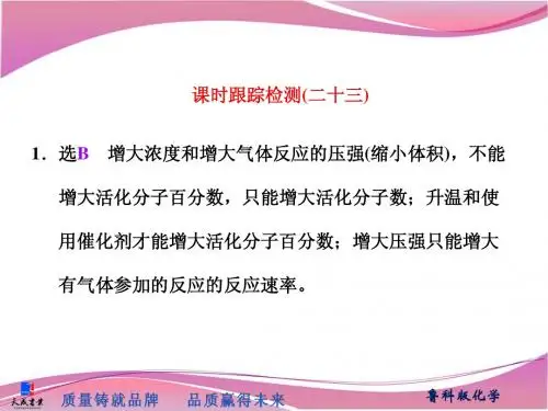 课时跟踪检测(二十三) 化学反应速率