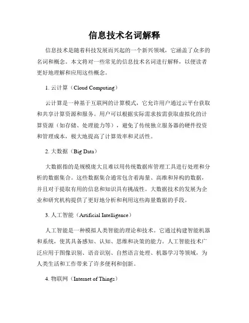 信息技术名词解释