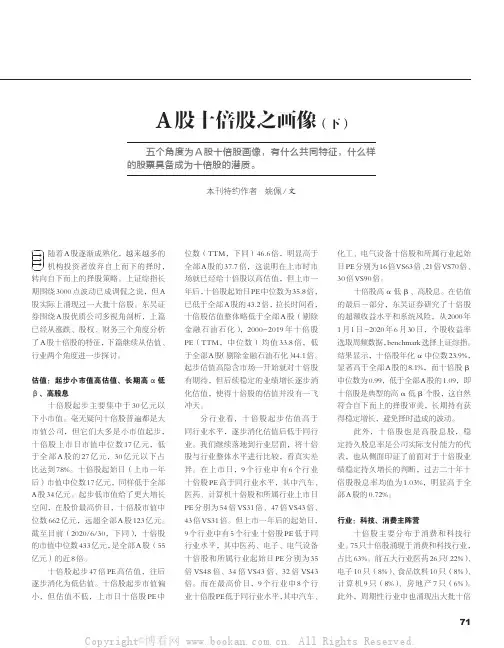 A股十倍股之画像（下）