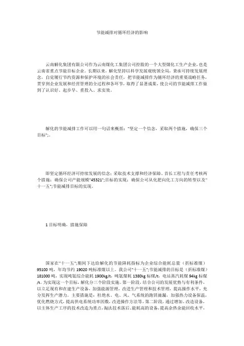 节能减排对循环经济的影响 