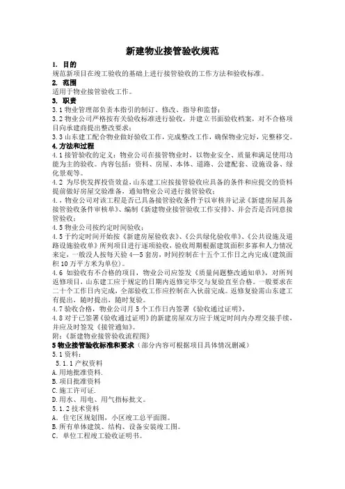 物业接管验收标准全解