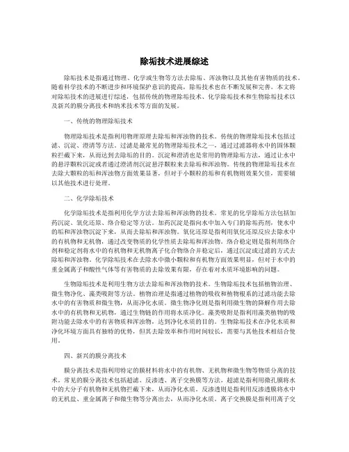 除垢技术进展综述