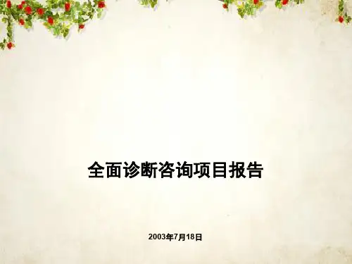 某集团公司全面诊断咨询项目报告(ppt 143页)