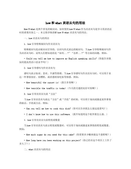 how和what宾语从句的用法