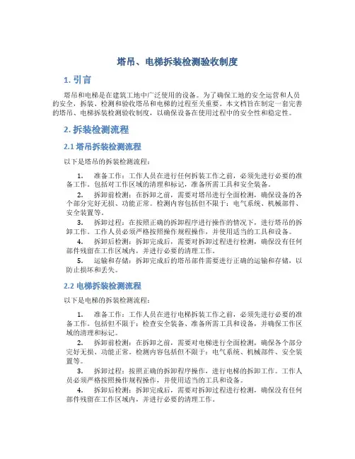 塔吊、电梯拆装检测验收制度