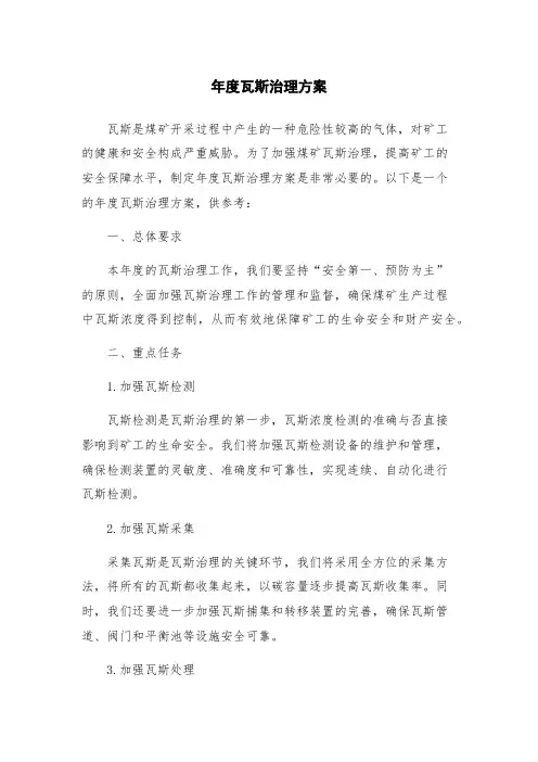 年度瓦斯治理方案