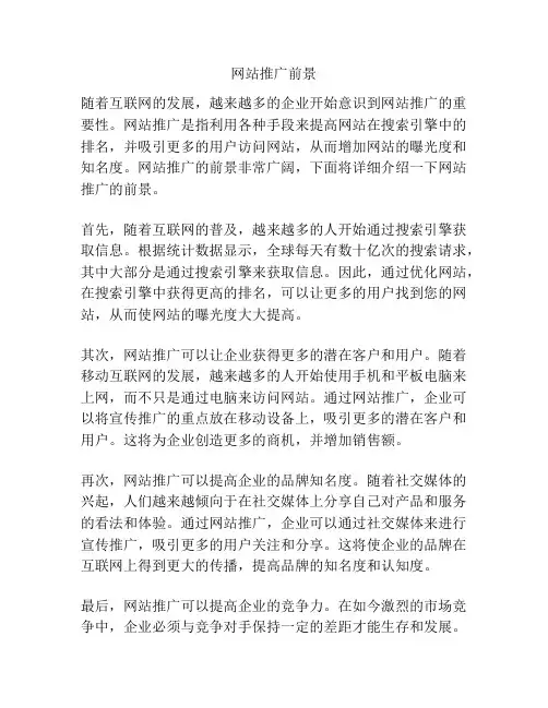 网站推广前景