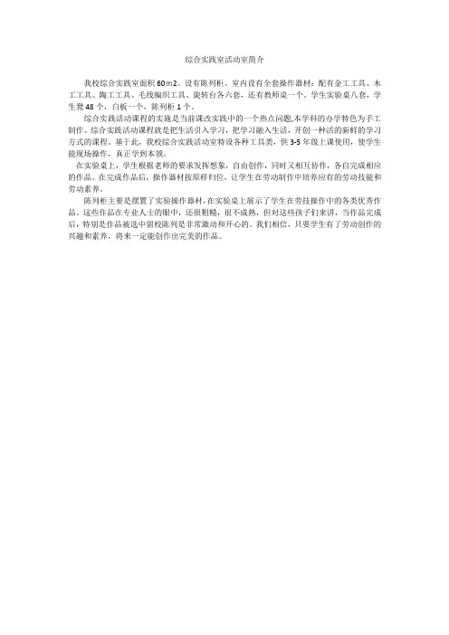 综合实践室活动室简介