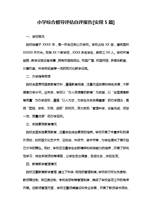 小学综合督导评估自评报告