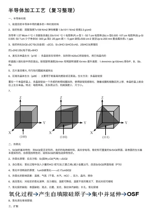 半导体加工工艺（复习整理）