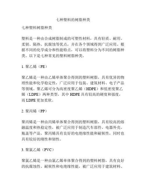 七种塑料的树脂种类