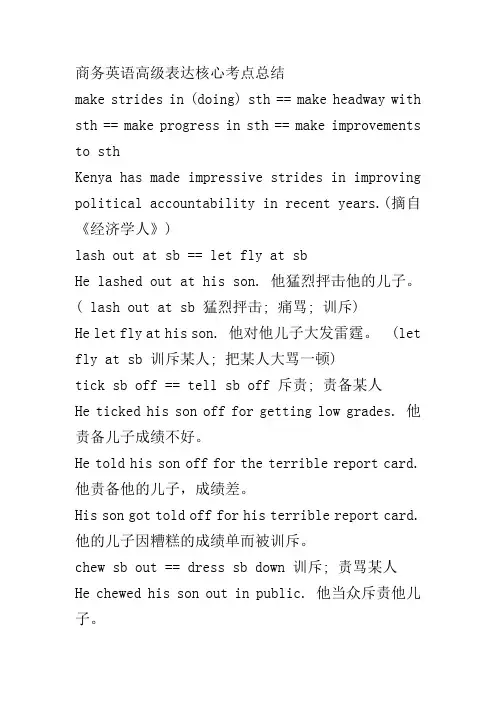 商务英语高级表达核心考点总结