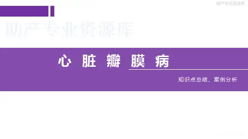 心脏瓣膜病知识点总结、案例分析