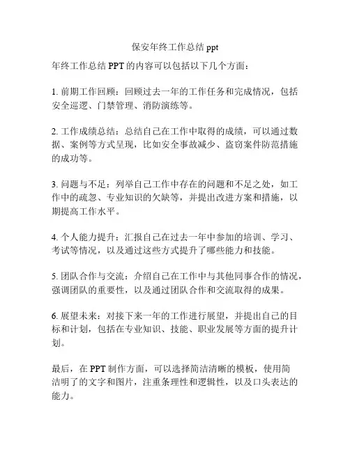 保安年终工作总结ppt
