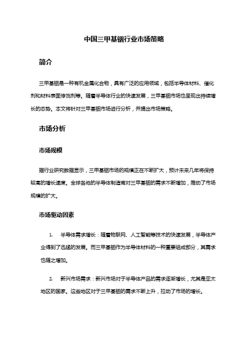 中国三甲基铟行业市场策略
