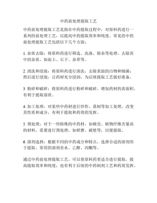 中药前处理提取工艺