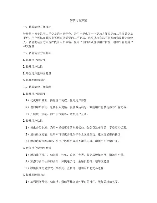 转转运营方案