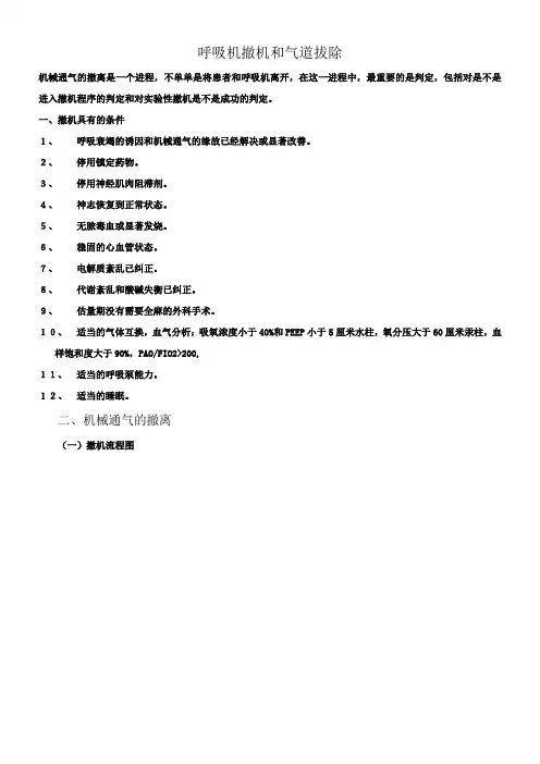 呼吸机撤机和拔管