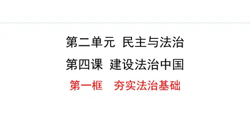 《夯实法治基础》建设法治中国PPT课件