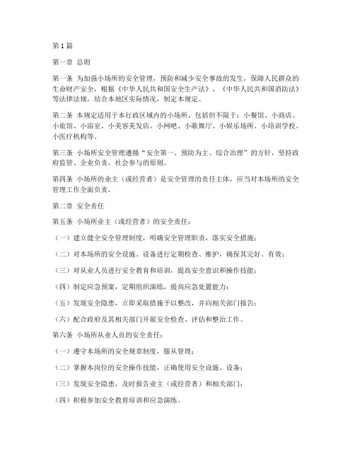 小场所安全管理规定(3篇)