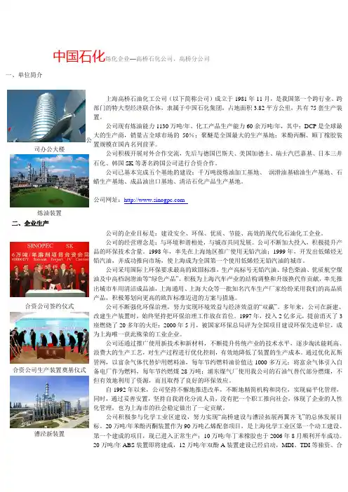 中国石化炼化企业—高桥石化公司,高桥分公司