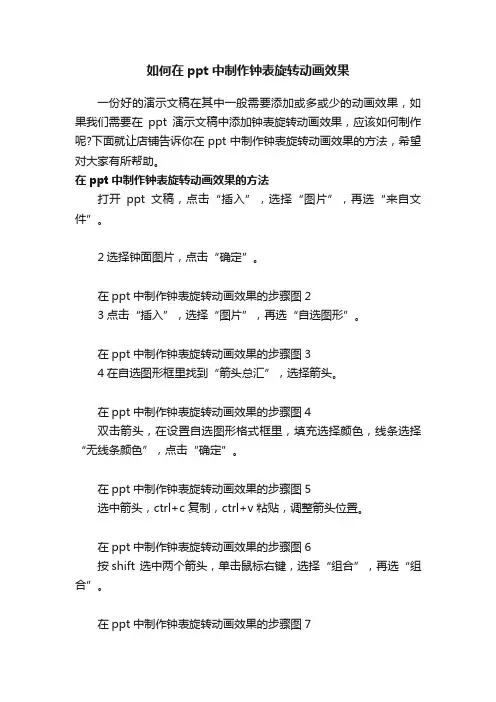 如何在ppt中制作钟表旋转动画效果