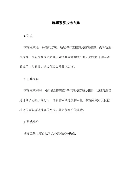 滴灌系统技术方案