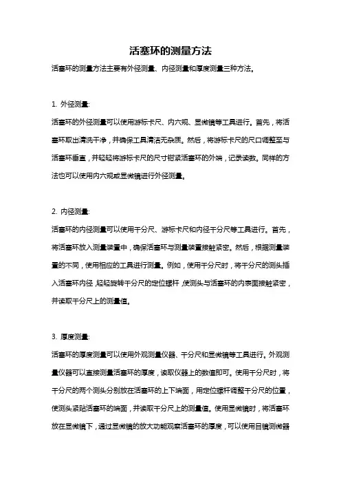 活塞环的测量方法