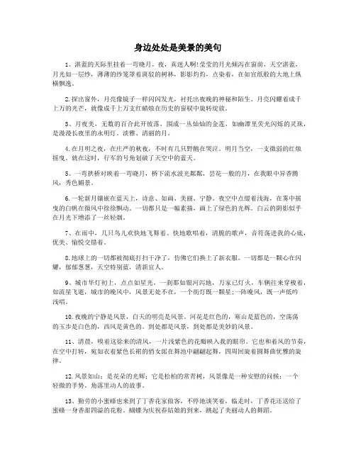 身边处处是美景的美句
