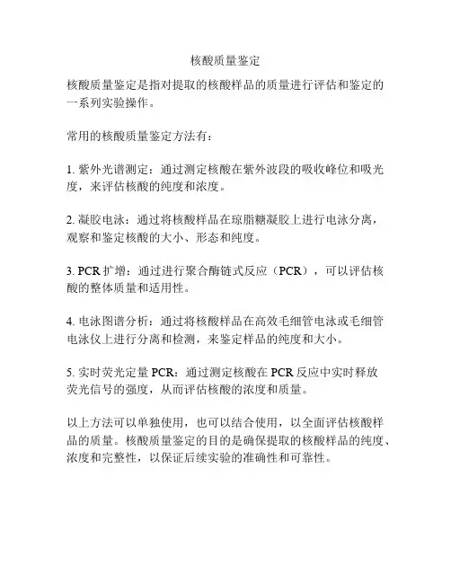 核酸质量鉴定