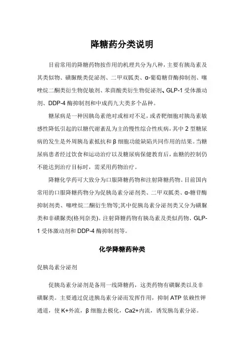 降糖药分类说明