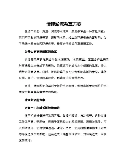 清理淤泥杂草方案