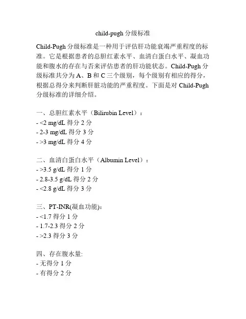 child-pugh分级标准