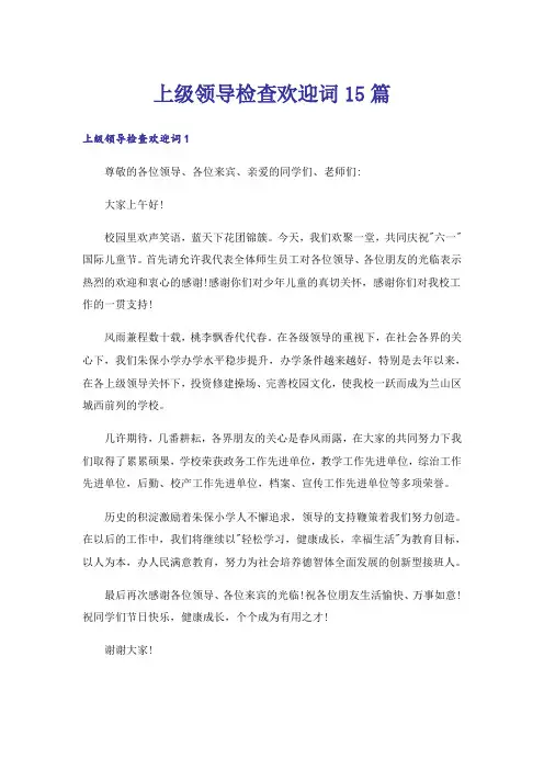 上级领导检查欢迎词15篇