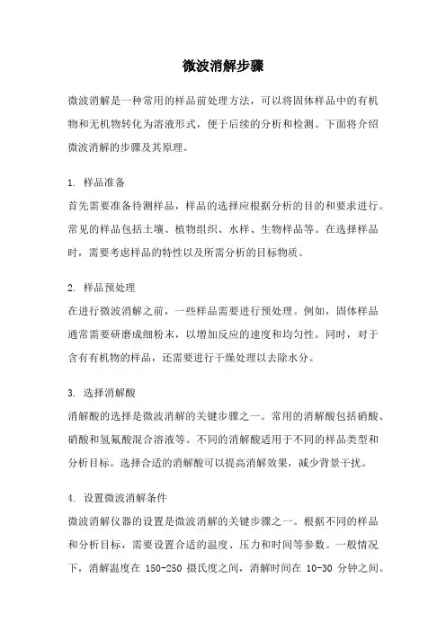 微波消解步骤