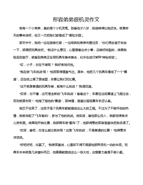 形容弟弟很机灵作文